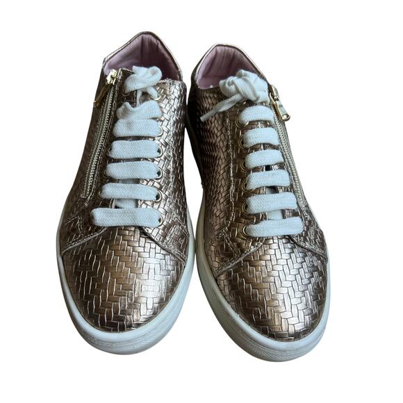 SOLE BLISS. Metallic Weave Leather Sneakers. Wmn Sz 36/US Sz 5. Made in a Italy - Picture 2 of 10